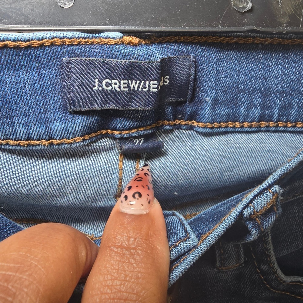 J.Crew 9" High-rise‎ Toothpick Jeans Women Size 27  Dark Wash Stretch Denim - Picture 3 of 4